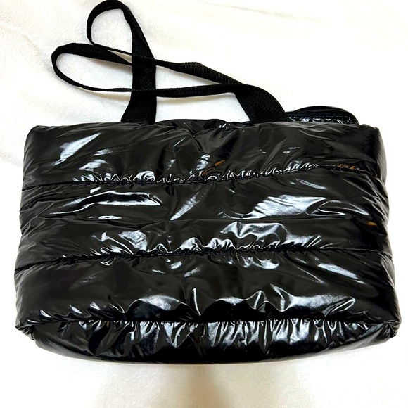 Black puffer tote bag - Picture 1 of 3